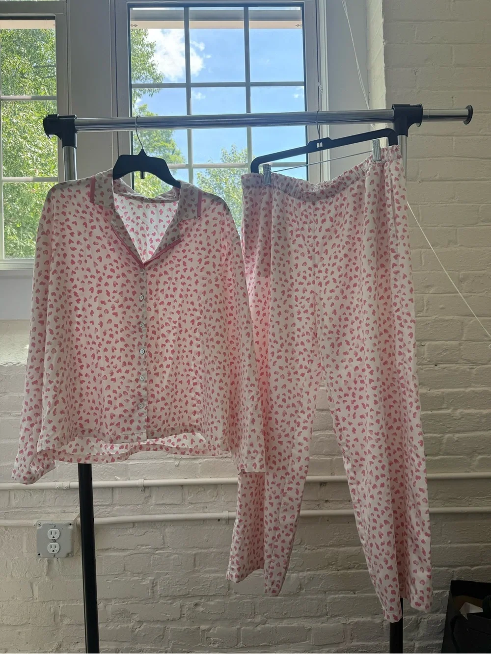 Women’s Pink Heart-Print Pajama Set - Nordstrom Rack